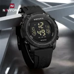 Naviforce 7104 Rubber Belt Men's Watch- Black - Image 2
