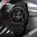 Naviforce 7104 Rubber Belt Men's Watch- Black