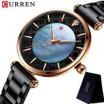 Curren 9072 Stainless Steel Ladies Watch- Black - Image 2