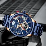 Curren 8395 Chronograph Men's Watch- Blue - Image 2