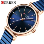 Curren 9081 Stainless Steel Ladies Watch- Blue - Image 3