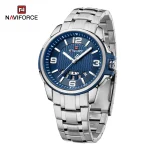 Naviforce 9215 Stainless Steel Men's Watch- Silver/Blue