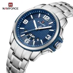 Naviforce 9215 Stainless Steel Men's Watch- Silver/Blue - Image 3