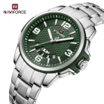 Naviforce 9215 Stainless Steel Men's Watch- Silver/Green - Image 2