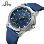 Naviforce 8031 Rubber Belt Men's Watch- Blue - Image 2
