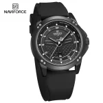 Naviforce 8031 Rubber Belt Men's Watch- Black