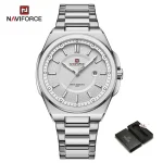 Naviforce 9212 Stainless Steel Men's Watch- Silver