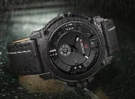 Naviforce 9099 Leather Belt Men's Watch- Black - Image 3