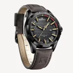 Naviforce 8023 Leather Belt Men's Watch- Coffee - Image 2