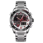 Naviforce 9171 Dual Time Men's Watch- Silver - Image 3
