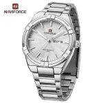 Naviforce 9218 Stainless Steel Men's Watch- Silver