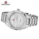 Naviforce 9218 Stainless Steel Men's Watch- Silver - Image 3