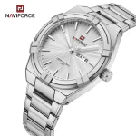 Naviforce 9218 Stainless Steel Men's Watch- Silver - Image 2