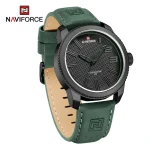 Naviforce 9202 Leather Belt Men's Watch- Green
