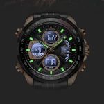 Naviforce 9197 Dual Time Stainless Steel Men's Watch- Black - Image 2
