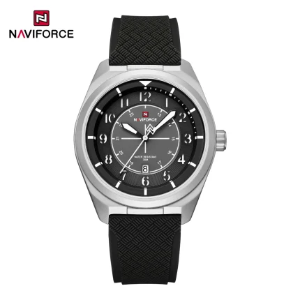 Naviforce 9281 Rubber Belt Men's Watch- Black