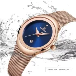 Naviforce 5004 Stainless Steel Ladies Watch- Rose Gold/Blue - Image 4