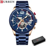 Curren 8395 Chronograph Men's Watch- Blue - Image 3