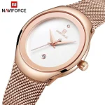 Naviforce 5004 Stainless Steel Ladies Watch- Rose Gold/White - Image 4