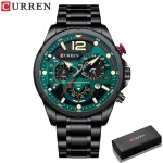 Curren 8395 Chronograph Men's Watch- Black - Image 6