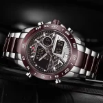 Naviforce 9171 Dual Time Men's Watch- Silver/Coffee - Image 3