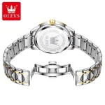 Olevs 5609 Diamond Cut Glass Men's Watch- Silver Golden/Black - Image 3