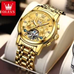 Olevs 9910 Automatic Mechanical Men's Watch- Golden