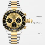 Naviforce 8049 Chronograph Men's Watch- Silver/Gold - Image 7
