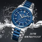 Naviforce 9212 Stainless Steel Men's Watch- Silver/Blue - Image 4