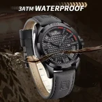 Naviforce 8023 Leather Belt Men's Watch- Gray - Image 2
