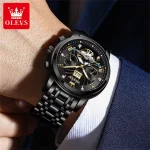 Olevs 9910 Automatic Mechanical Men's Watch- Black - Image 5