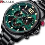 Curren 8395 Chronograph Men's Watch- Black - Image 4