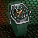 Naviforce 8051 Chronograph Rubber Belt Men's Watch- Green - Image 2