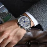 Curren 8435 Chronograph Men's Watch- Silver/Gray - Image 2