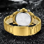 Naviforce 9259 Dual Time Stainless Steel Men's Watch- Golden - Image 3