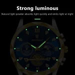 Poedagar 996 Chronograph Men's Watch- Black - Image 2