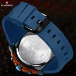 Naviforce 8051 Chronograph Rubber Belt Men's Watch- Blue - Image 3