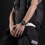 Naviforce 8025 Chronograph Rubber Belt Men's Watch- Green - Image 5
