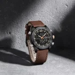 Naviforce 9253 Dual Time Leather Belt Men's Watch- Brown - Image 4