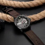 Curren 8301 Leather Belt Men's Watch- Coffee - Image 2