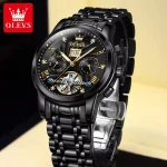 Olevs 9910 Automatic Mechanical Men's Watch- Black - Image 3