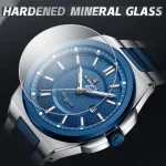 Naviforce 9212 Stainless Steel Men's Watch- Silver/Blue - Image 6