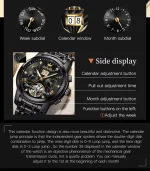 Olevs 9910 Automatic Mechanical Men's Watch- Black - Image 6