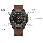 Naviforce 9253 Dual Time Leather Belt Men's Watch- Brown - Image 5