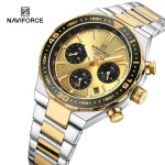 Naviforce 8049 Chronograph Men's Watch- Silver/Gold - Image 5
