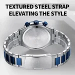 Naviforce 8049 Chronograph Men's Watch- Silver/Blue - Image 2