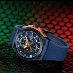 Naviforce 8051 Chronograph Rubber Belt Men's Watch- Blue - Image 2
