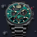 Curren 8395 Chronograph Men's Watch- Black - Image 5