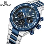 Naviforce 8049 Chronograph Men's Watch- Silver/Blue - Image 4