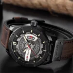 Curren 8301 Leather Belt Men's Watch- Coffee - Image 5